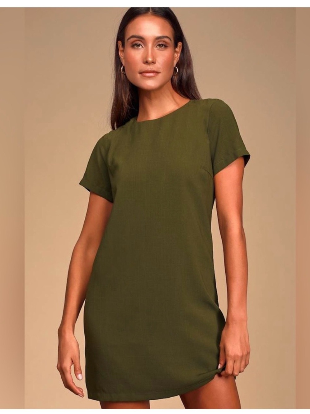 Lulu's Olive Green Shift Dress size S